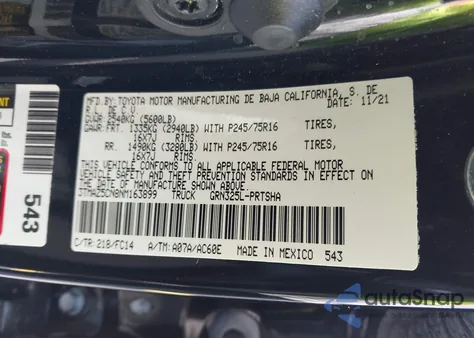 2022 Toyota Tacoma Sr5 V6 z USA, uszkodzony, nr VIN 3TMAZ5CN8NM163899